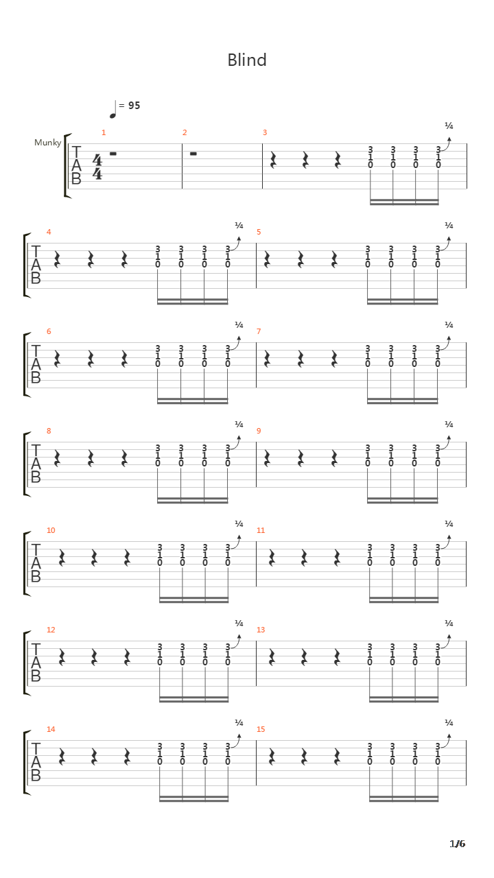 Blind吉他谱