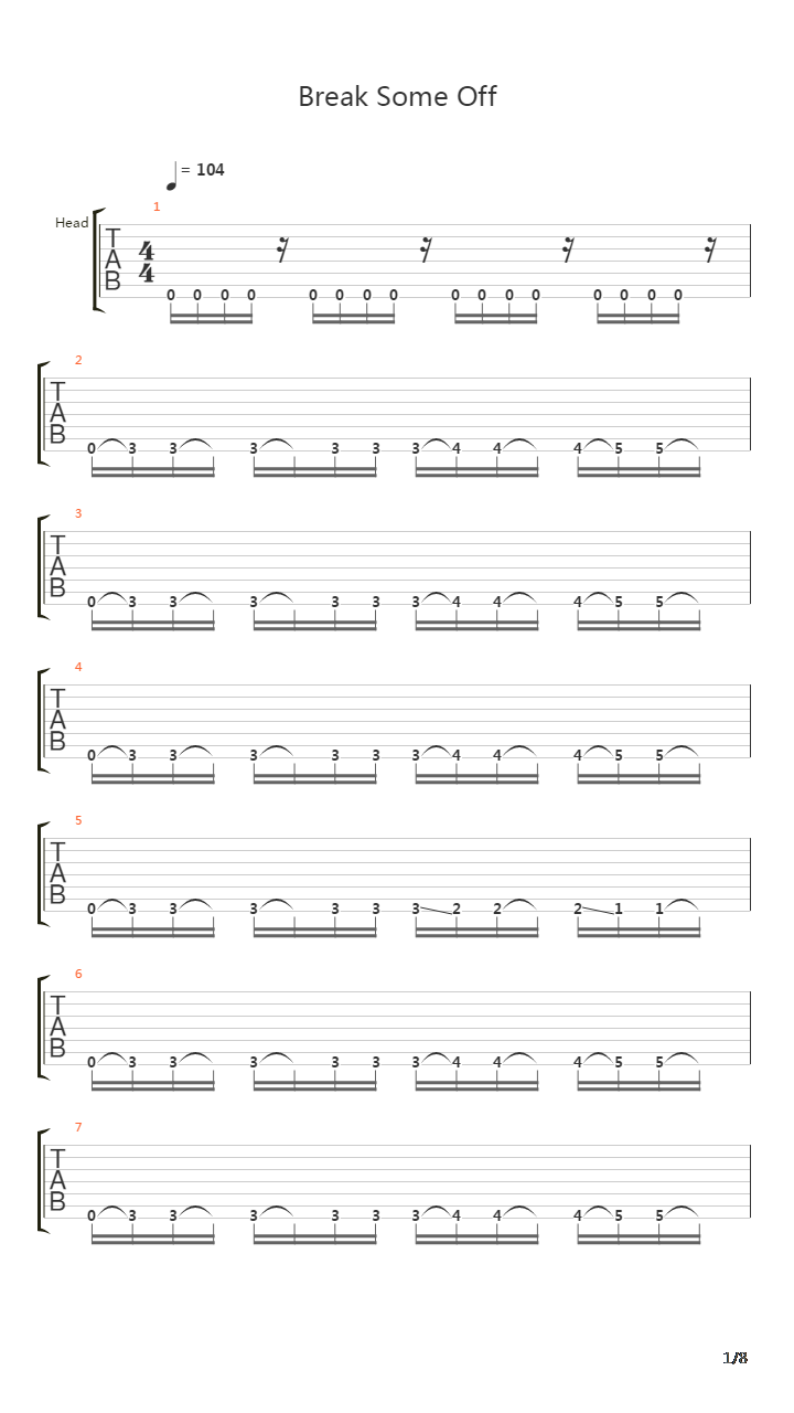 Break Some Off吉他谱