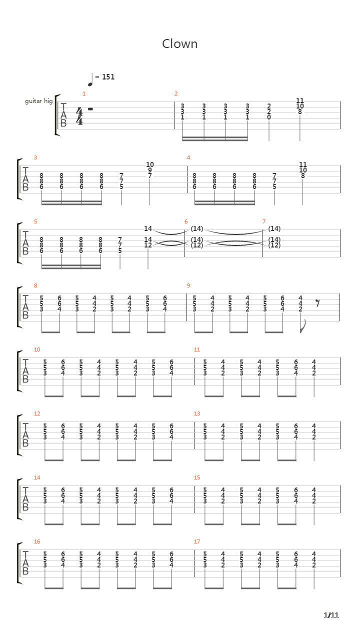 Clown吉他谱