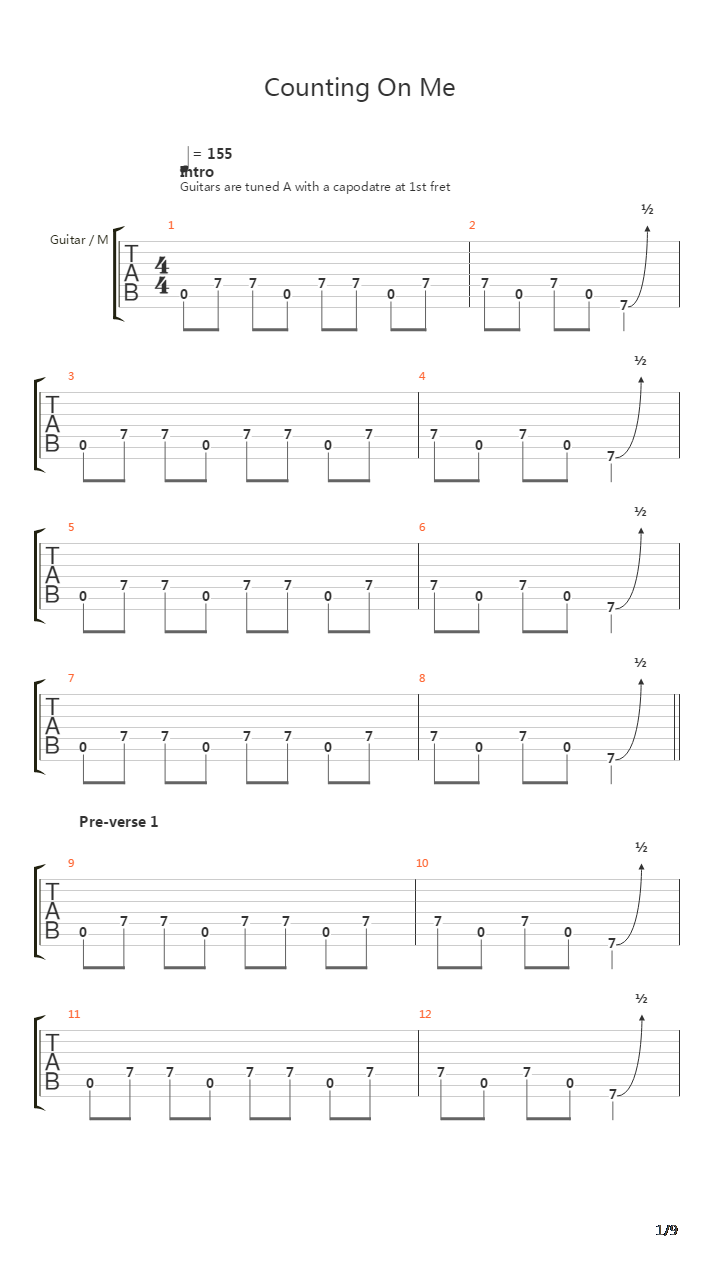 Counting On Me吉他谱