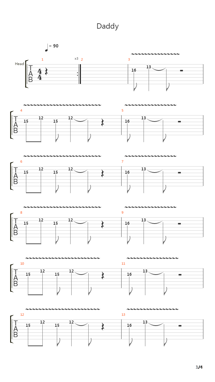 Daddy吉他谱