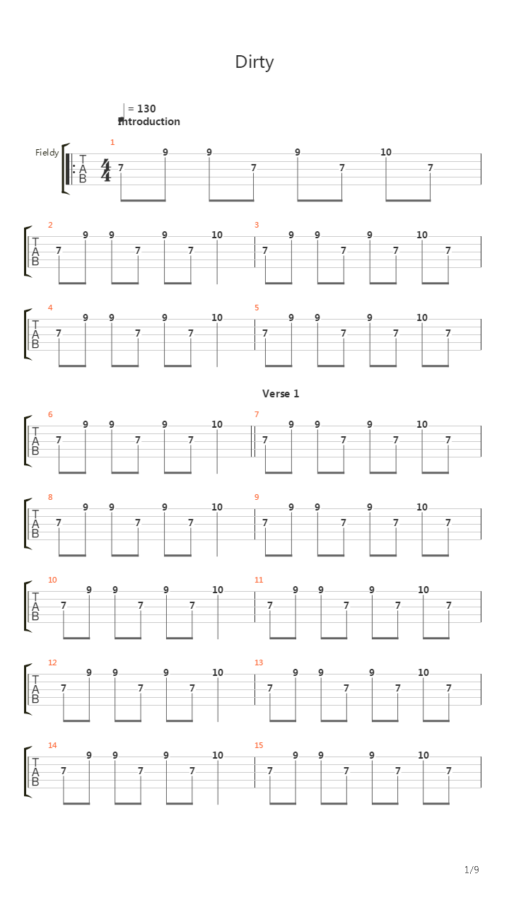 Dirty吉他谱