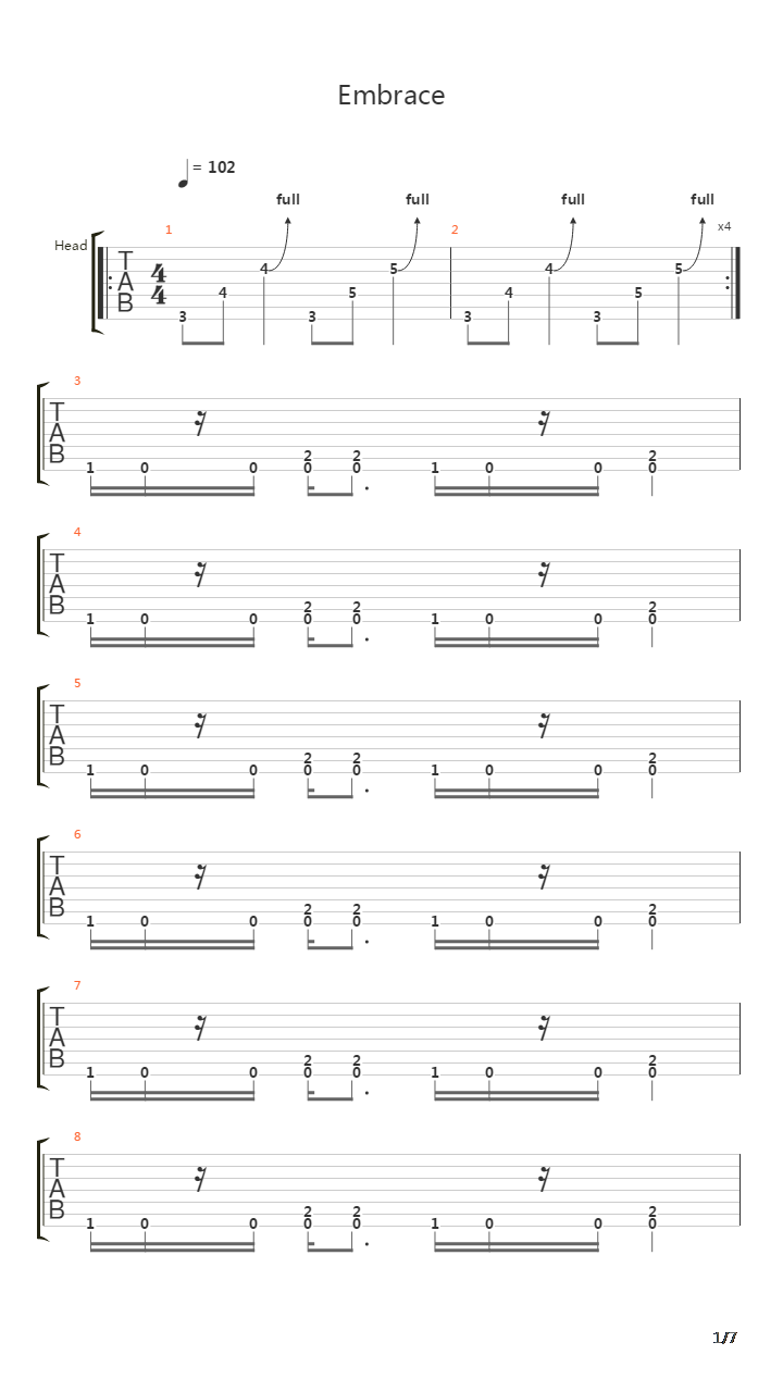 Embrace吉他谱