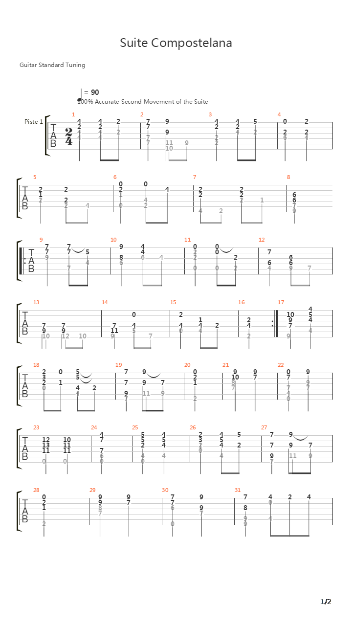 Suite Compostelana - Ii Coral吉他谱