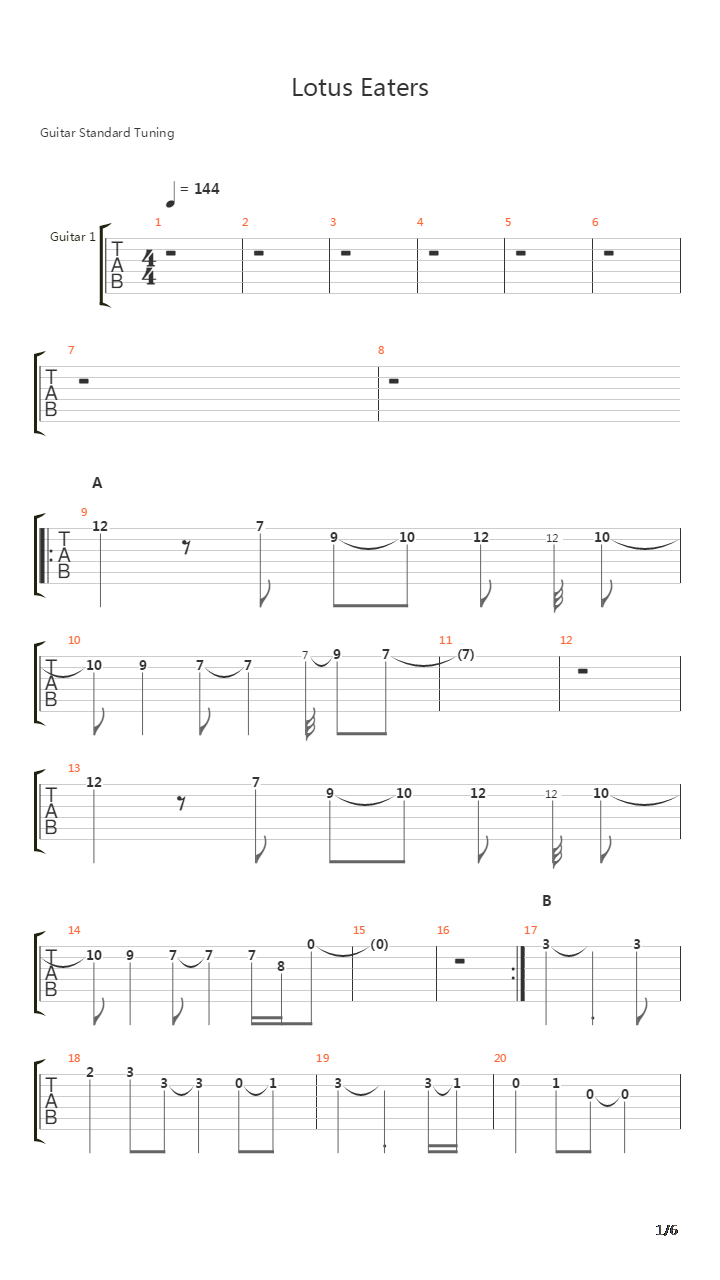 Lotus Eaters吉他谱