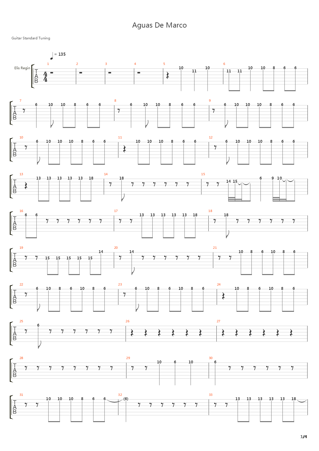 Aguas De Marco吉他谱