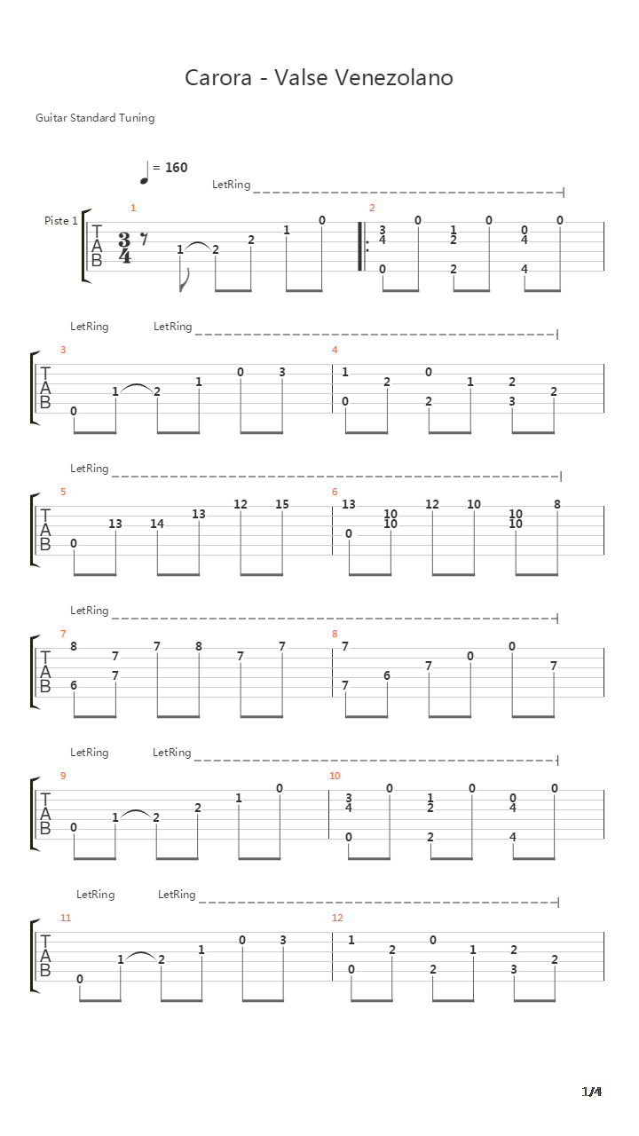 Carora - Vals Venezolano吉他谱