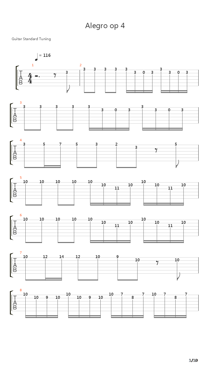 Alegro Op 4吉他谱