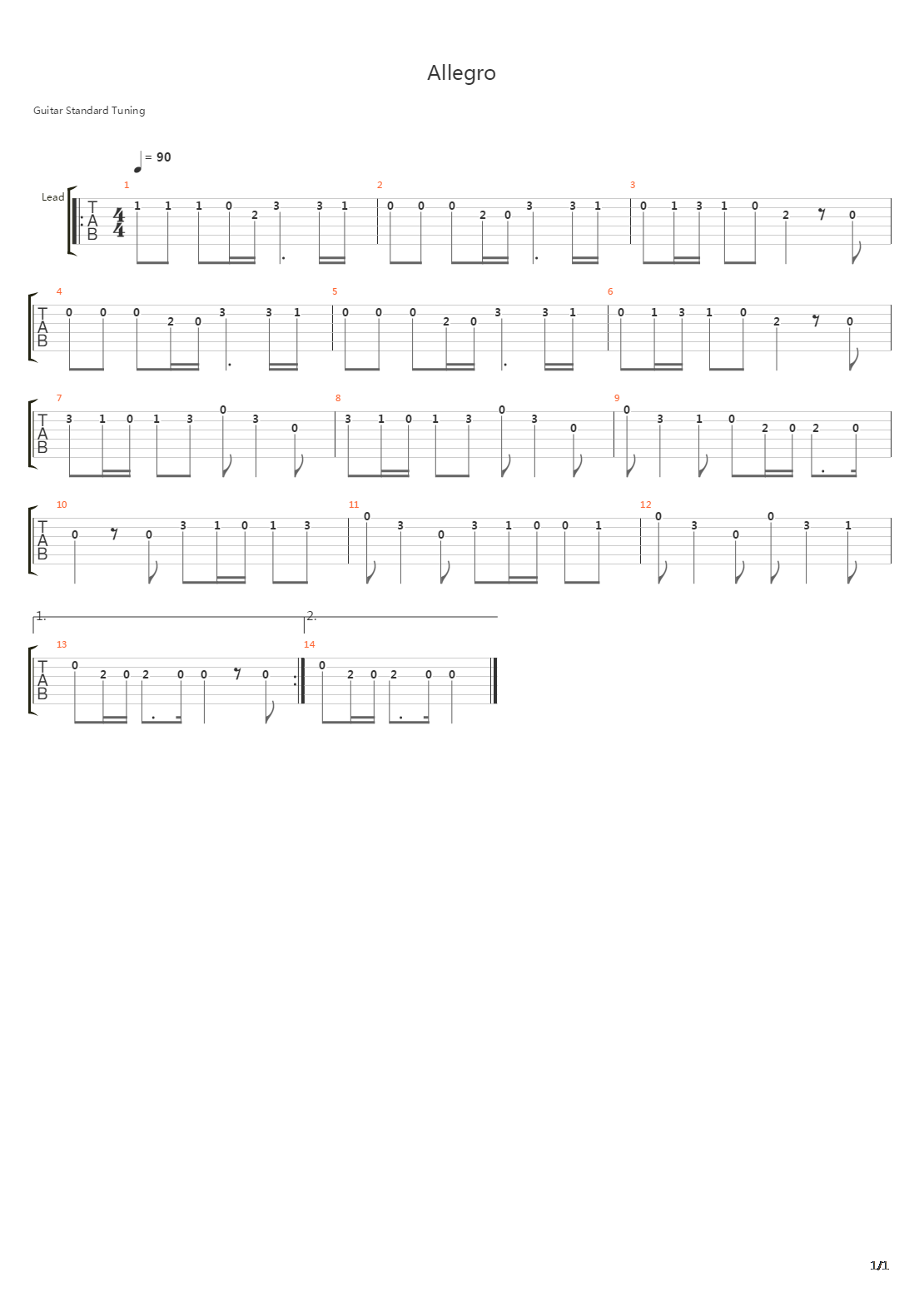 Allegroforr吉他谱