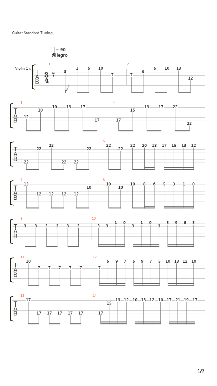 Concerto Grosso Op3 N11 Primer Movimiento吉他谱