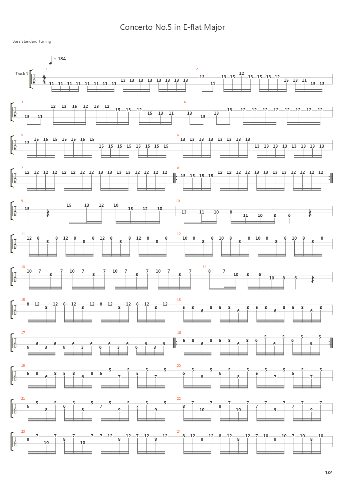 Concerto In E Major吉他谱