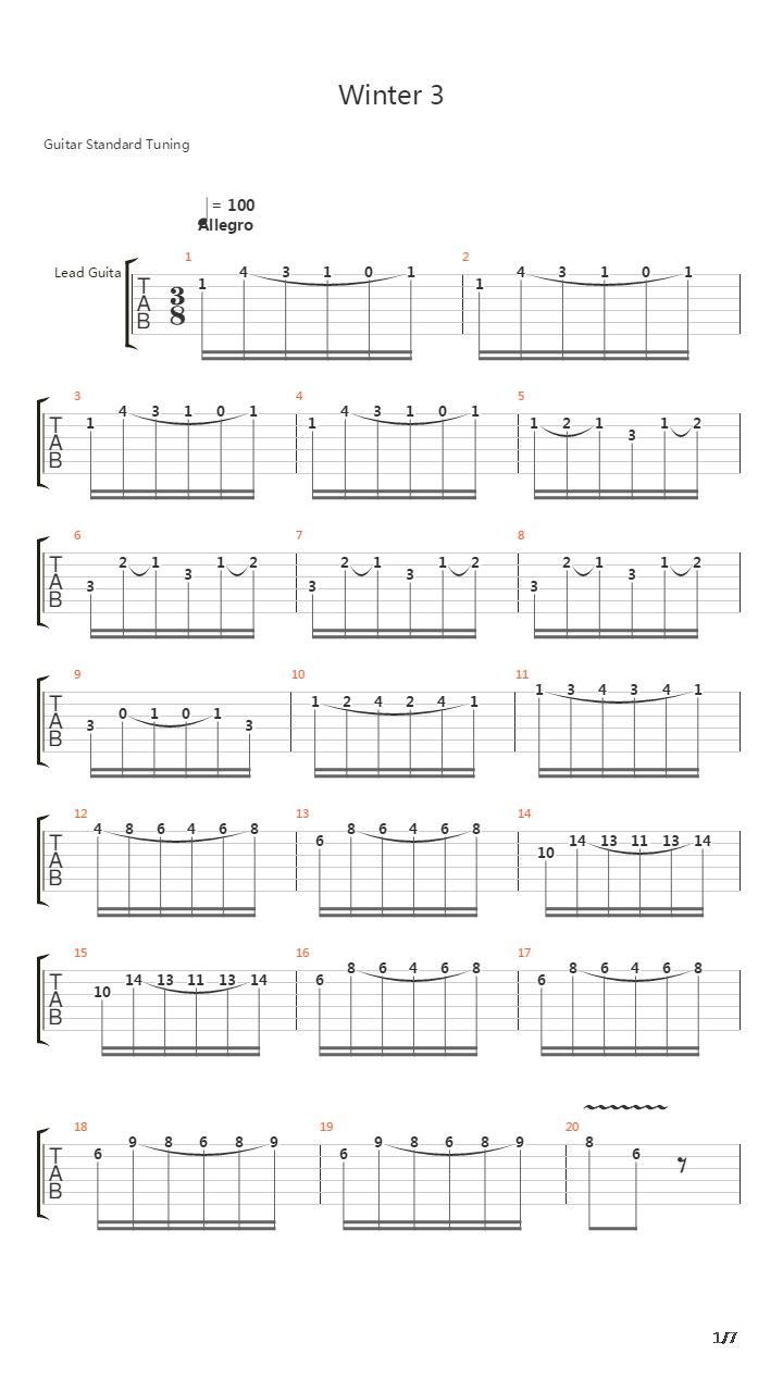 Winter吉他谱