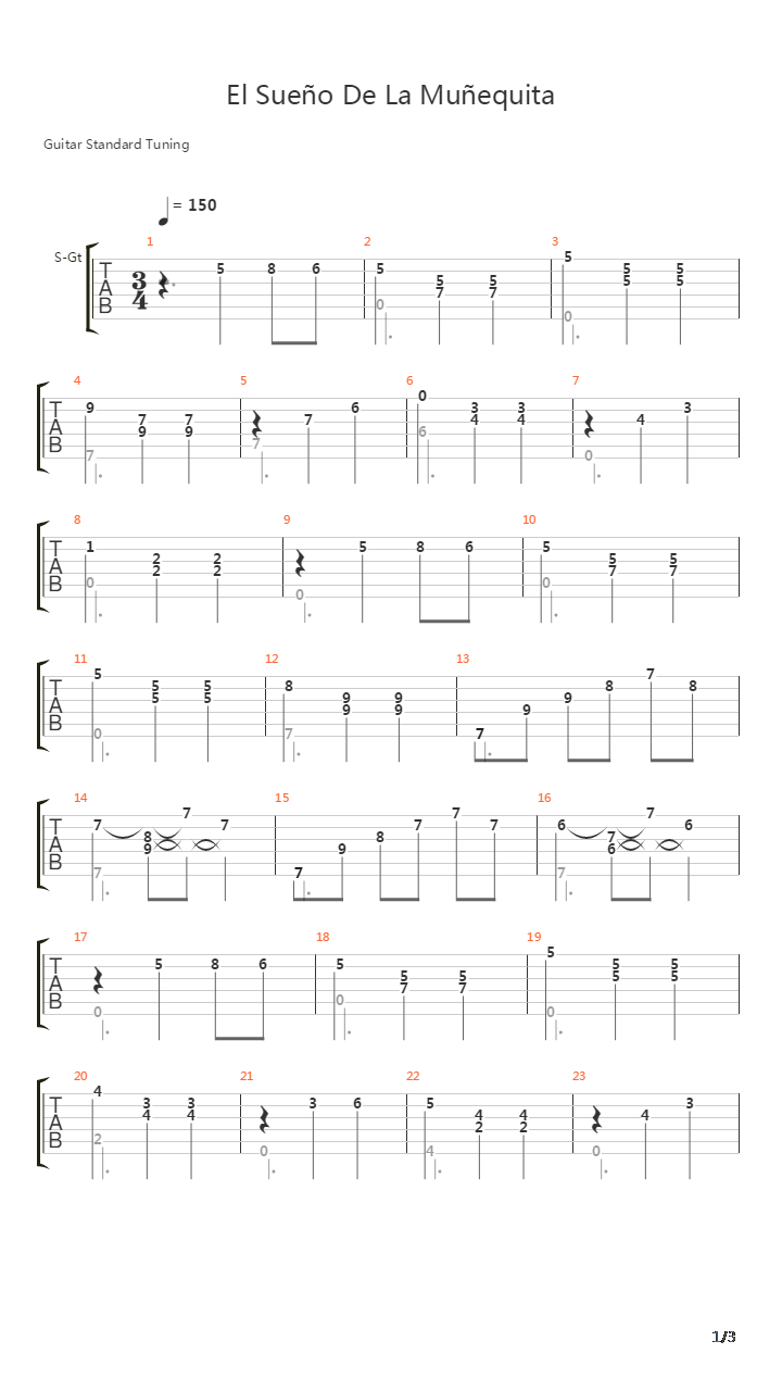 El Sueo De La Muequita吉他谱