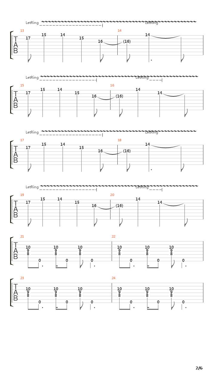 Falling Away From Me吉他谱