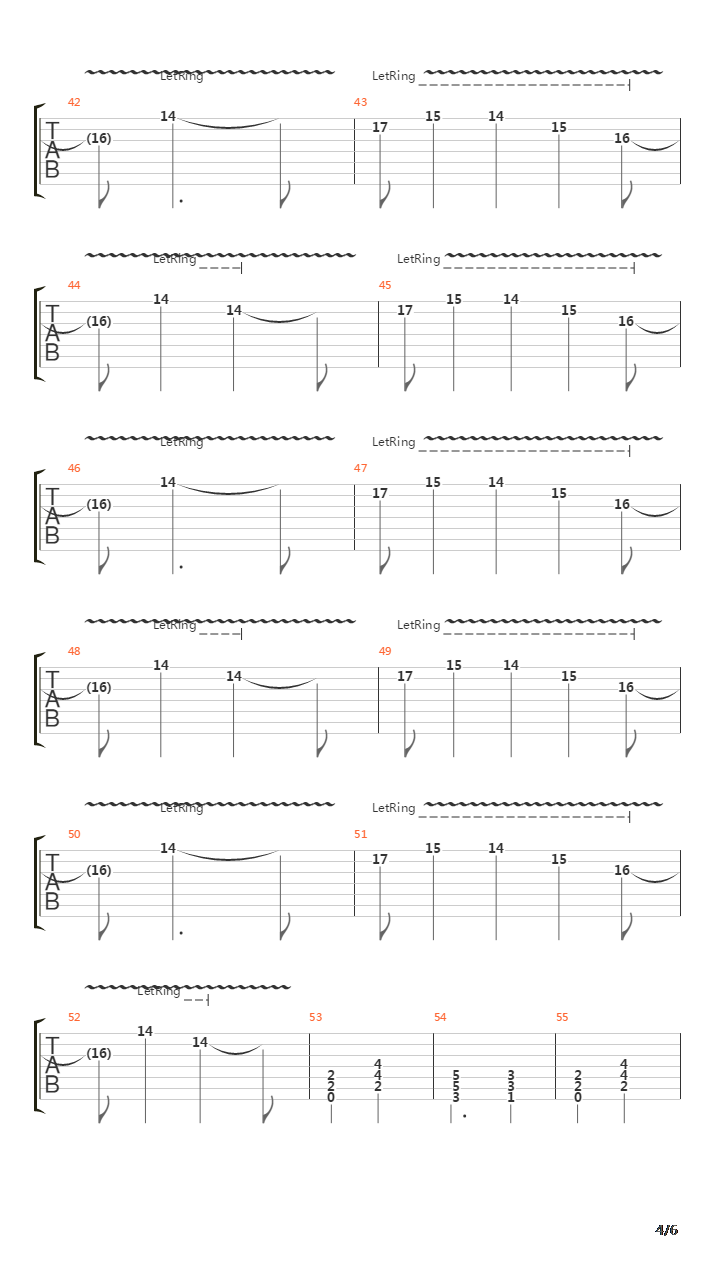 Falling Away From Me吉他谱