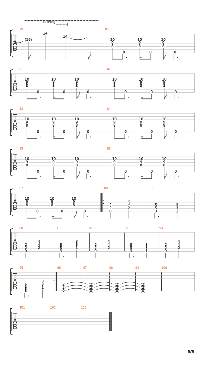 Falling Away From Me吉他谱