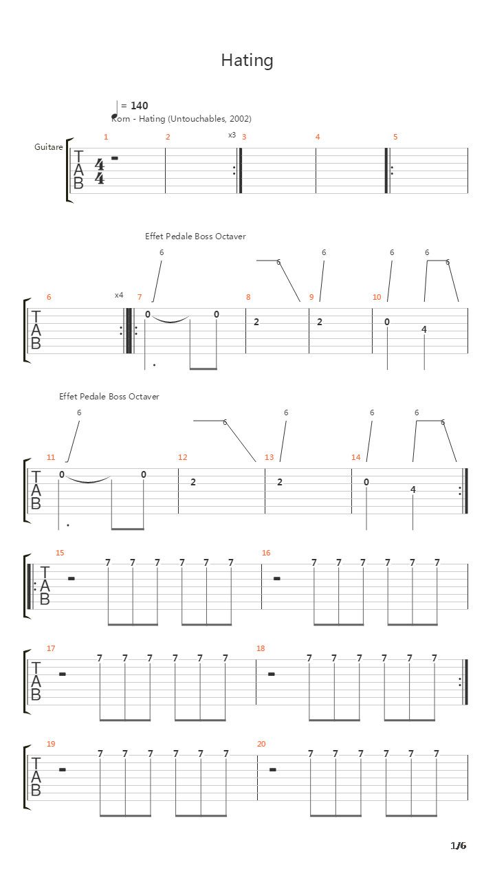 Hating吉他谱