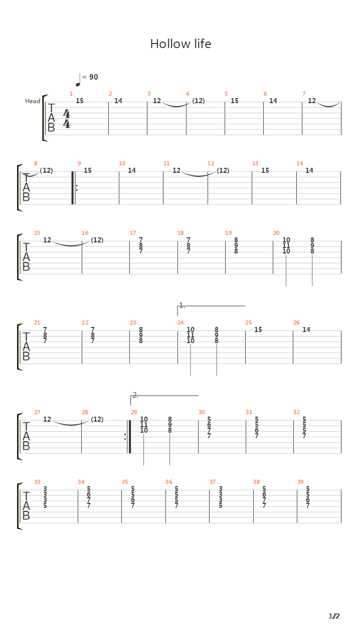 Hollow Life吉他谱