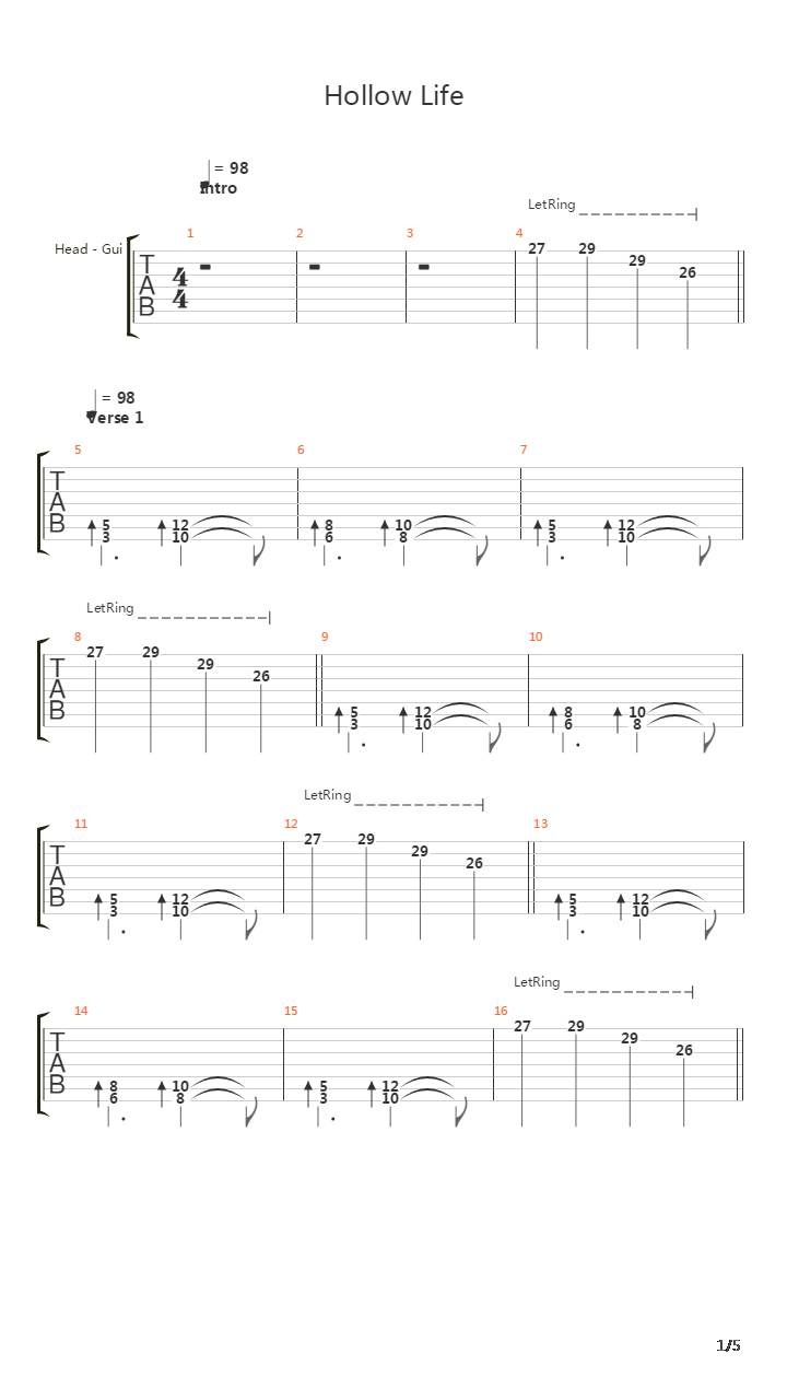 Hollow Life吉他谱