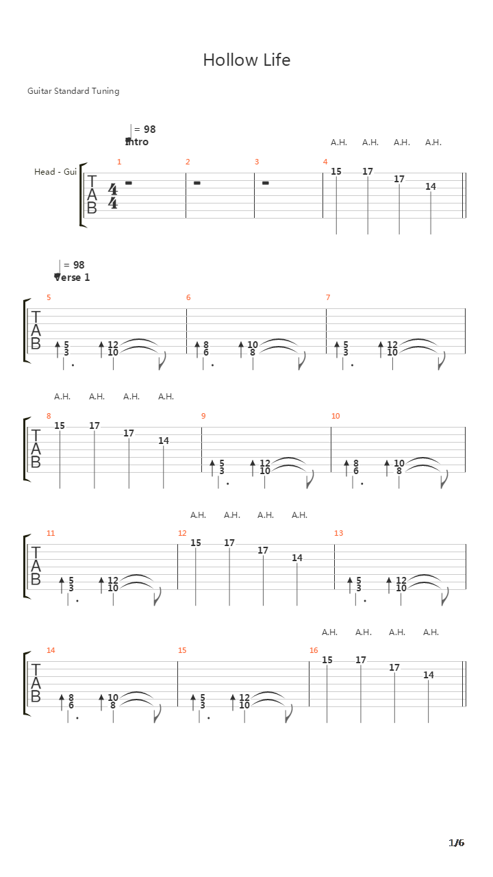 Hollow Life吉他谱