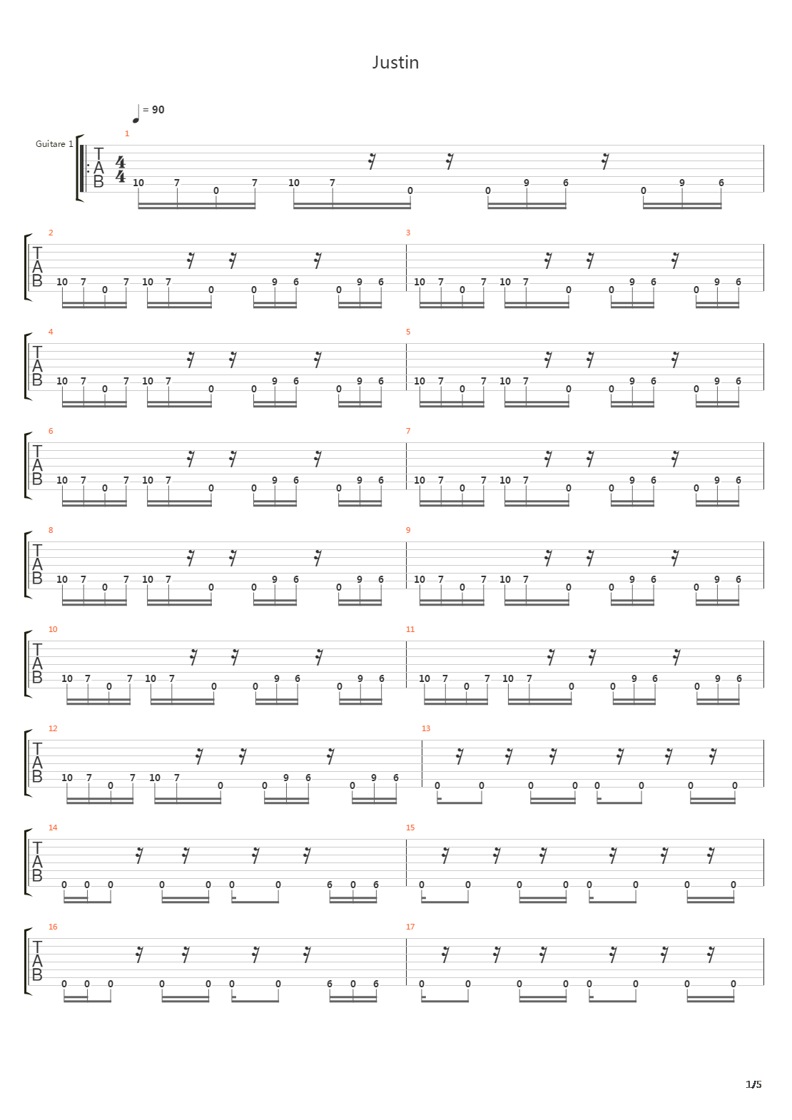 Justin吉他谱