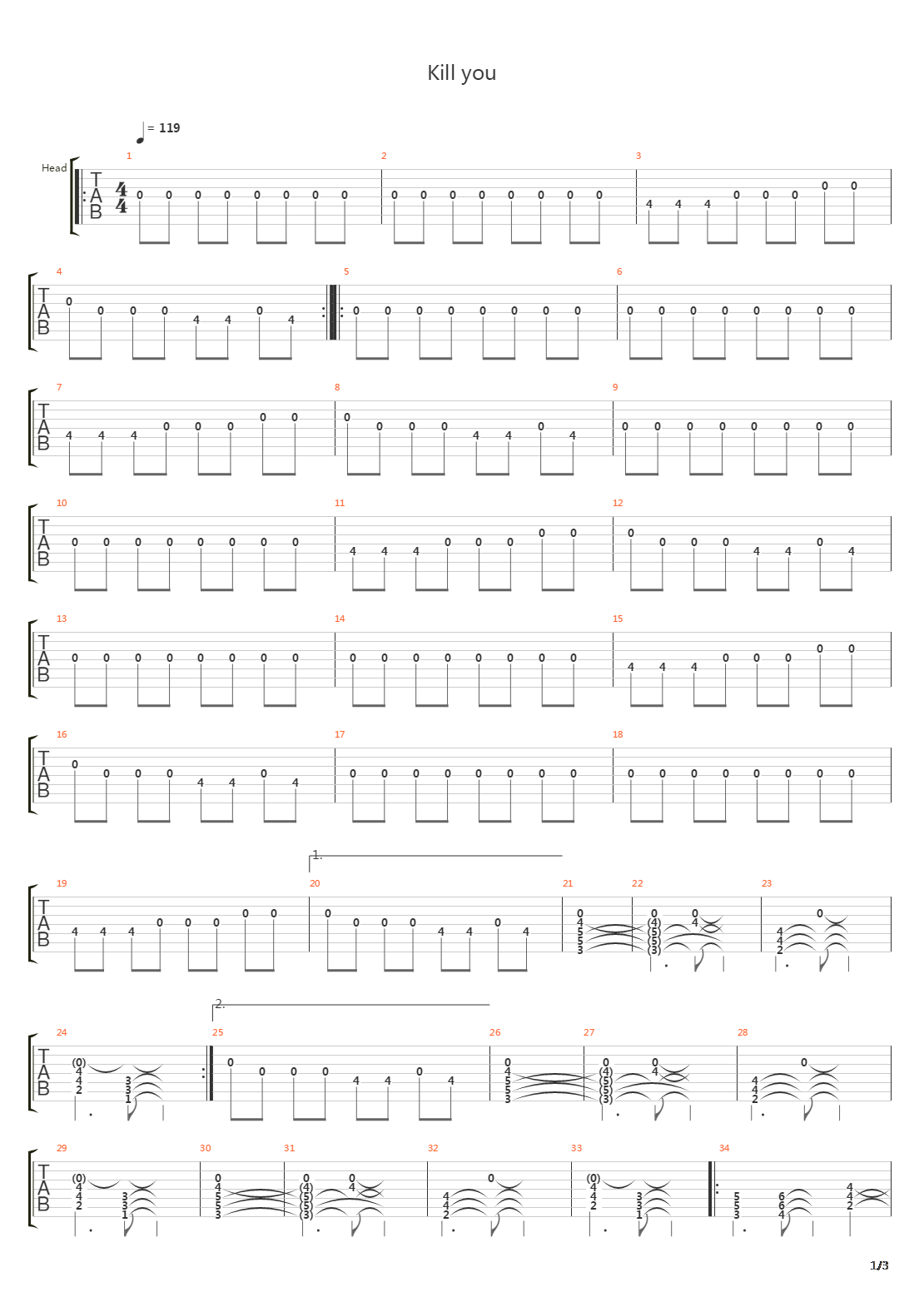 Kill You吉他谱