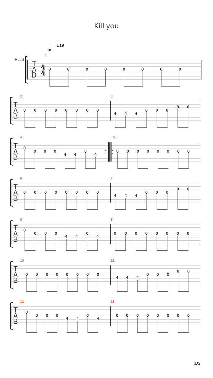 Kill You吉他谱