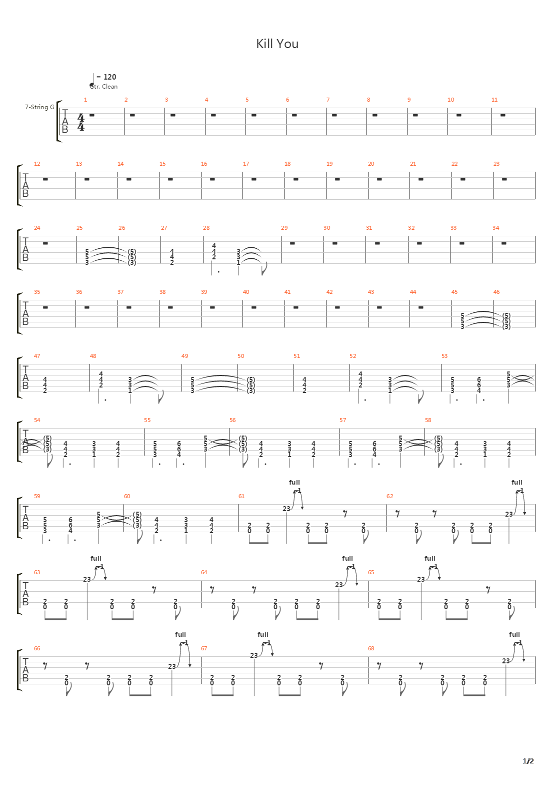 Kill You吉他谱