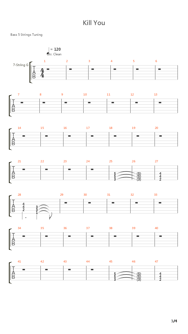Kill You吉他谱