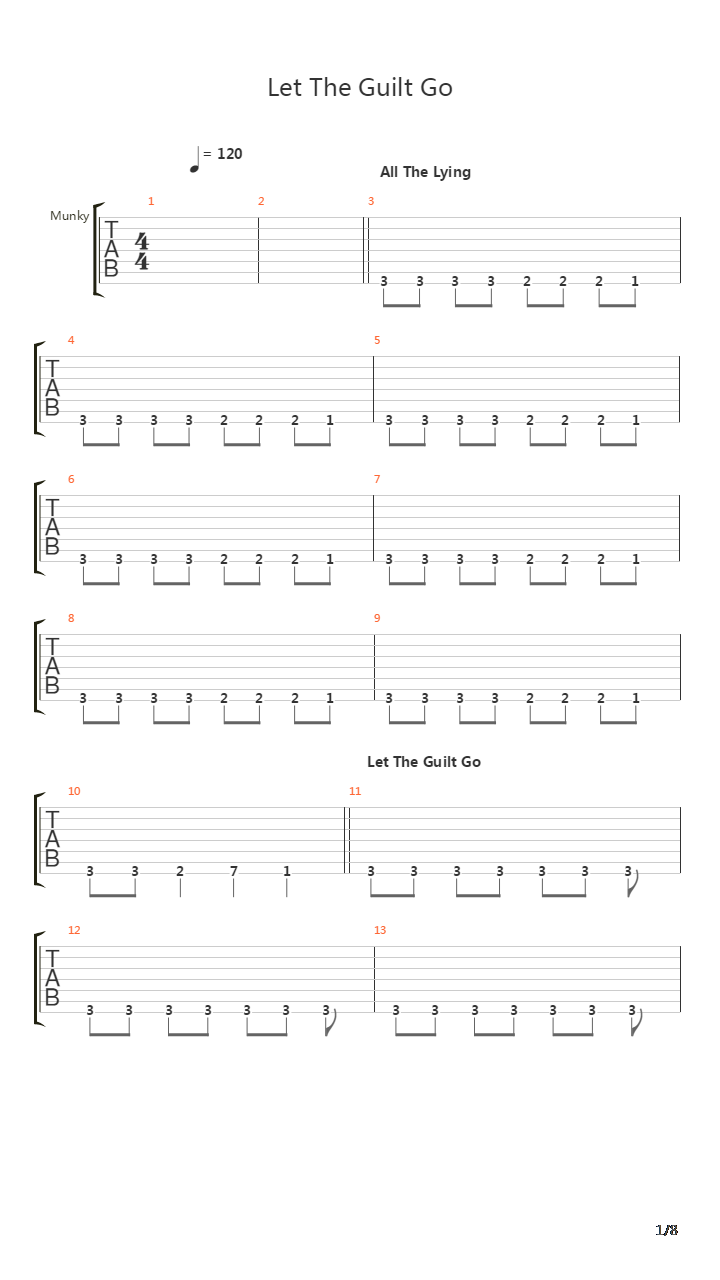 Let The Guilt Go吉他谱