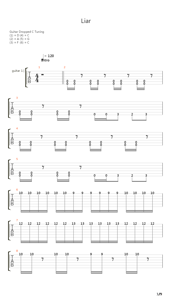 Liar吉他谱
