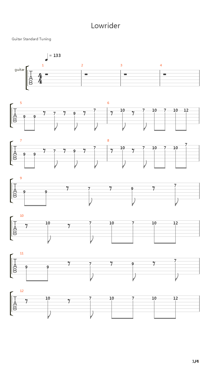 Lowrider吉他谱