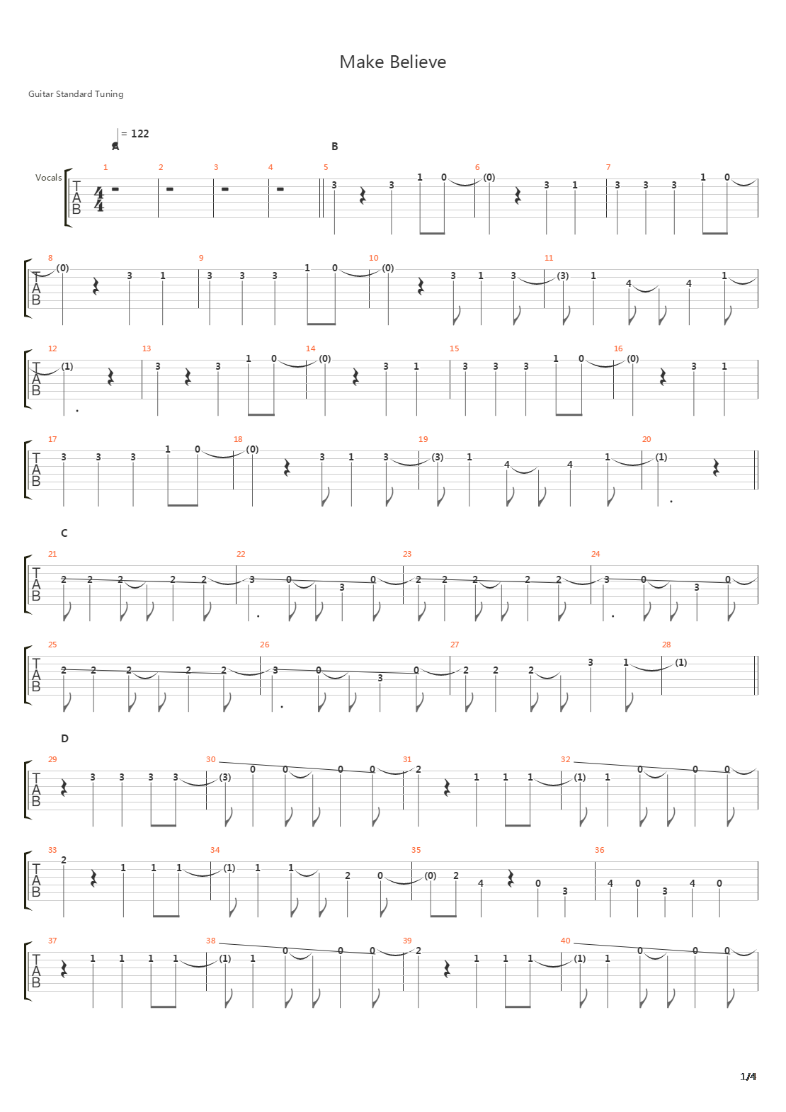 Make Believe吉他谱