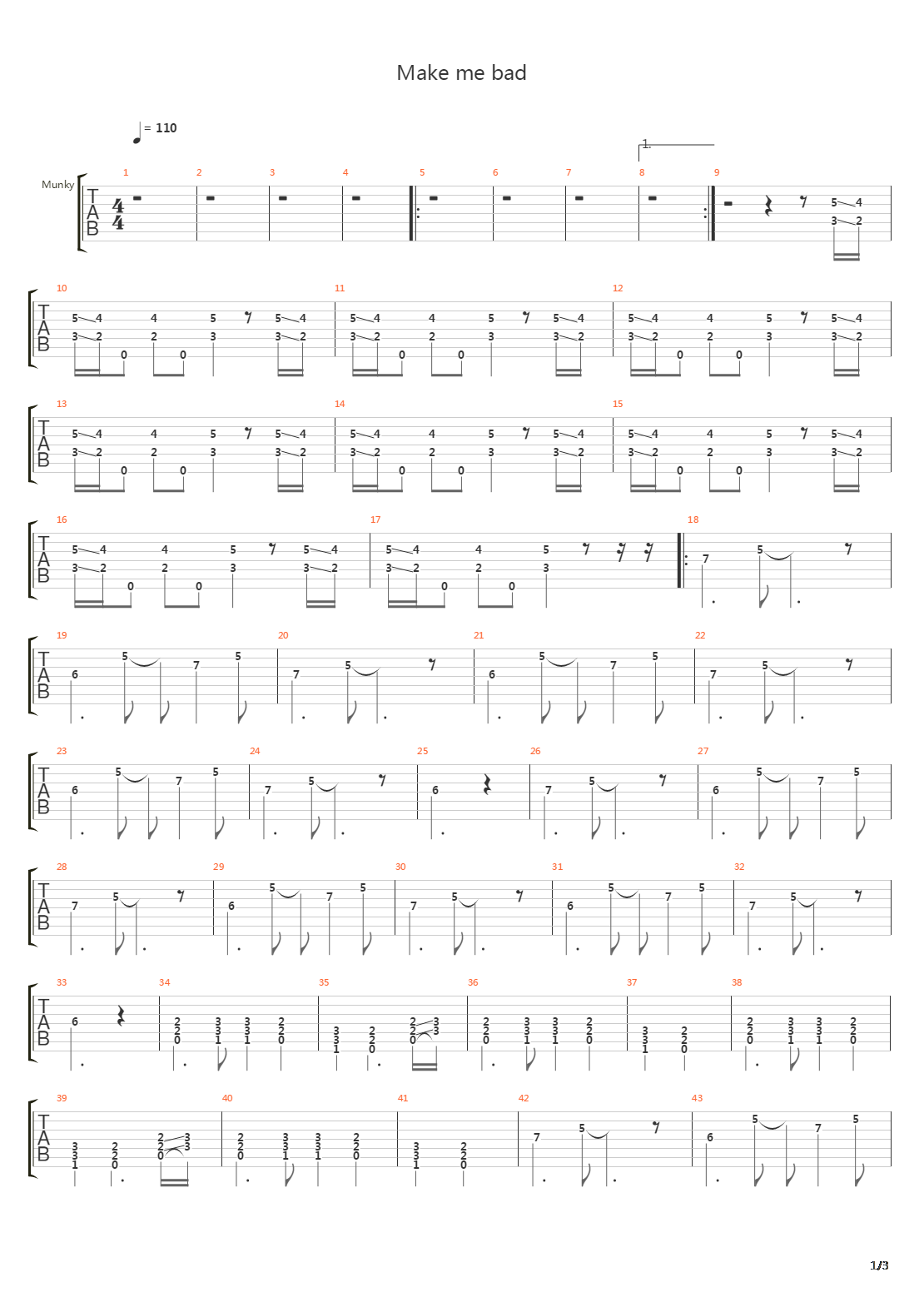 Make Me Bad吉他谱