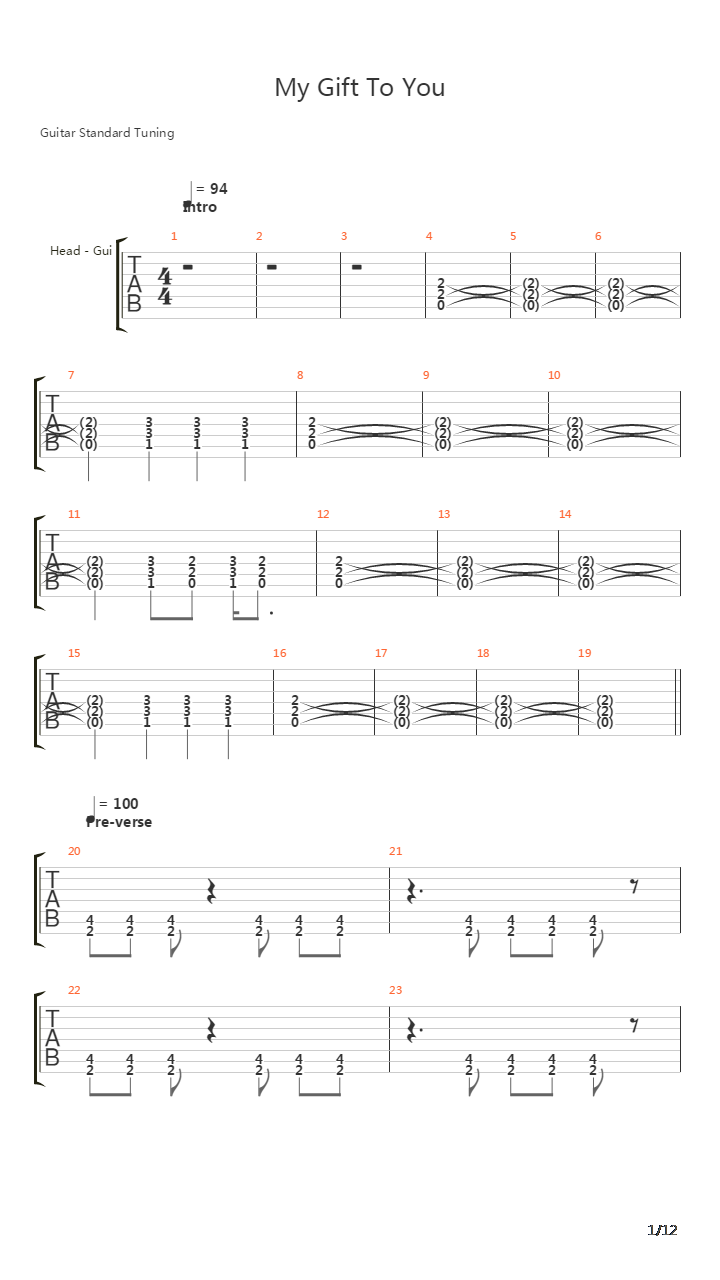 My Gift To You吉他谱