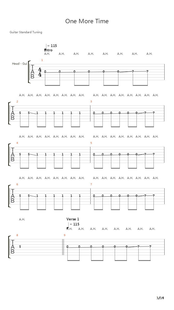 One More Time吉他谱