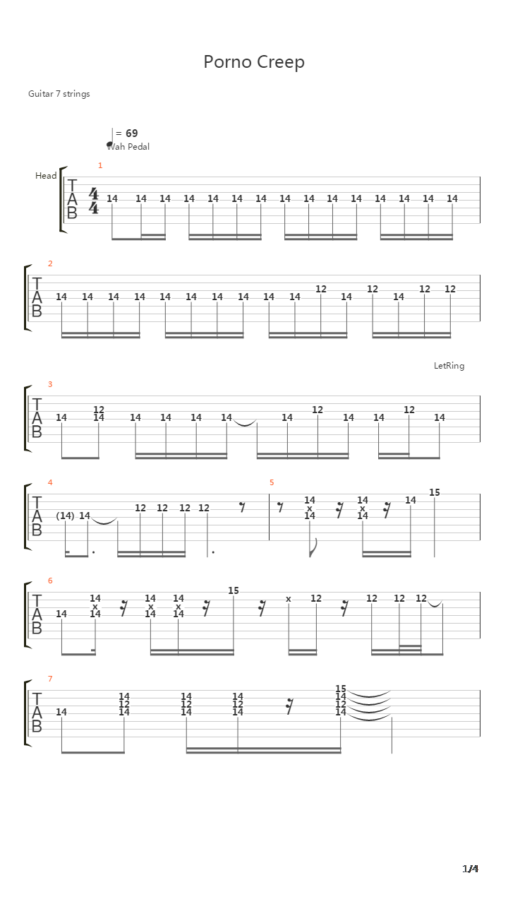 Porno Creep吉他谱