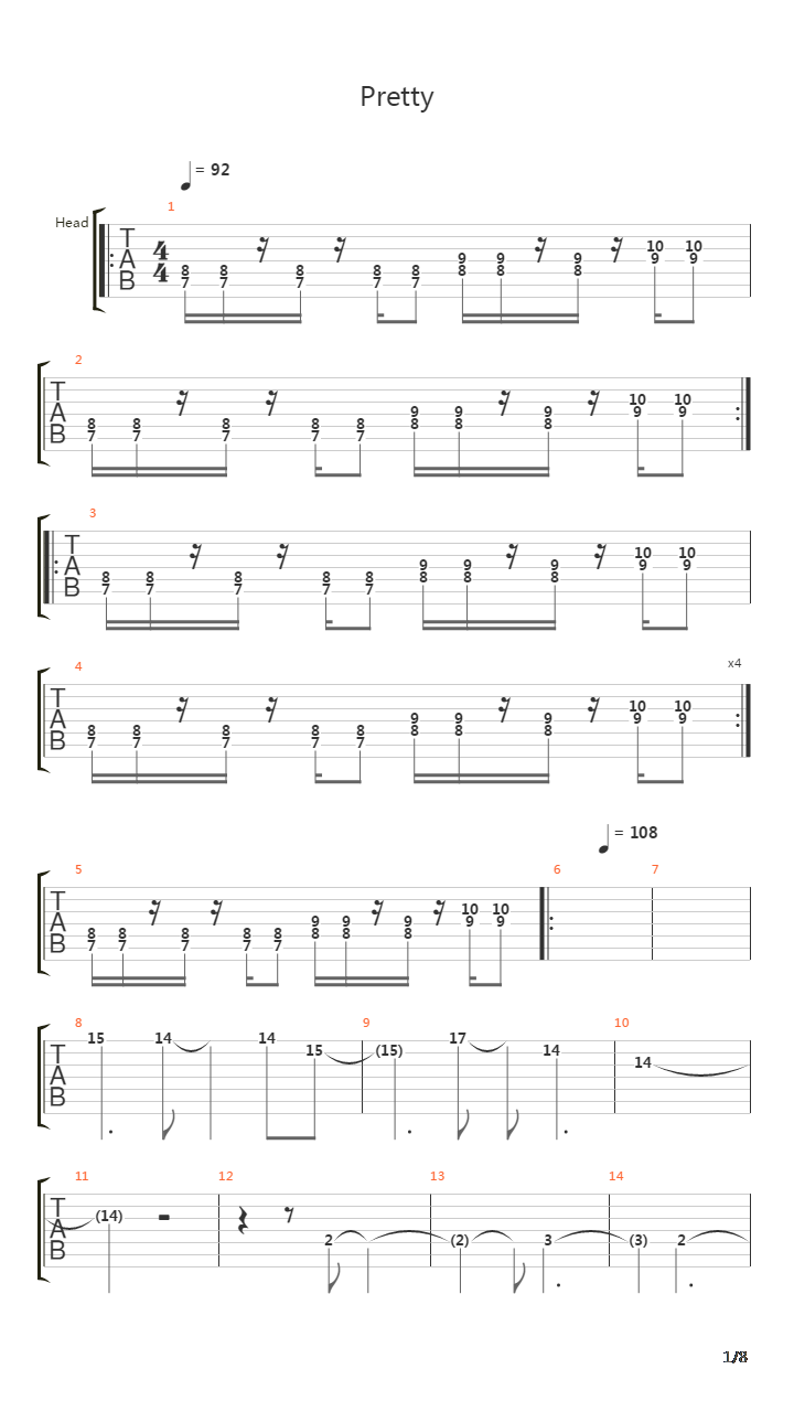 Pretty吉他谱