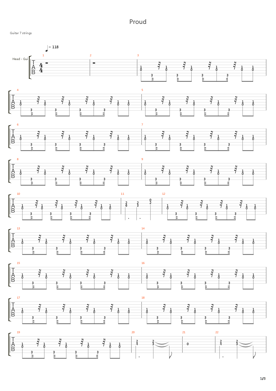 Proud吉他谱