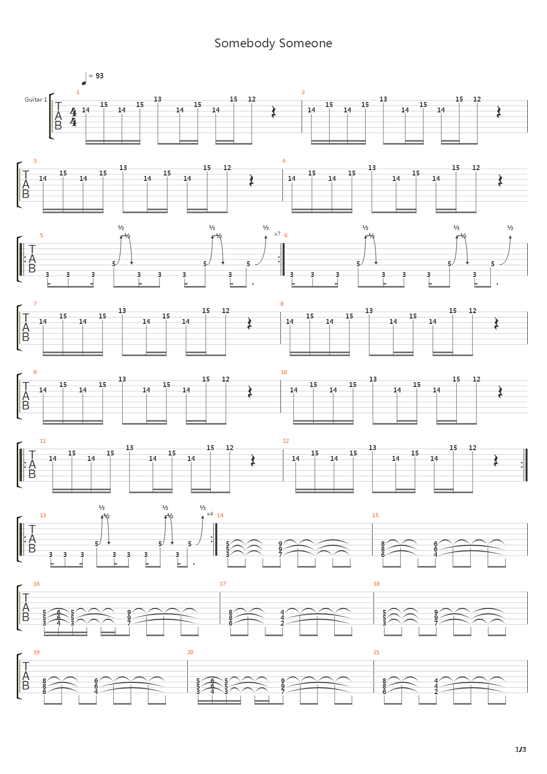 Somebody Someone吉他谱