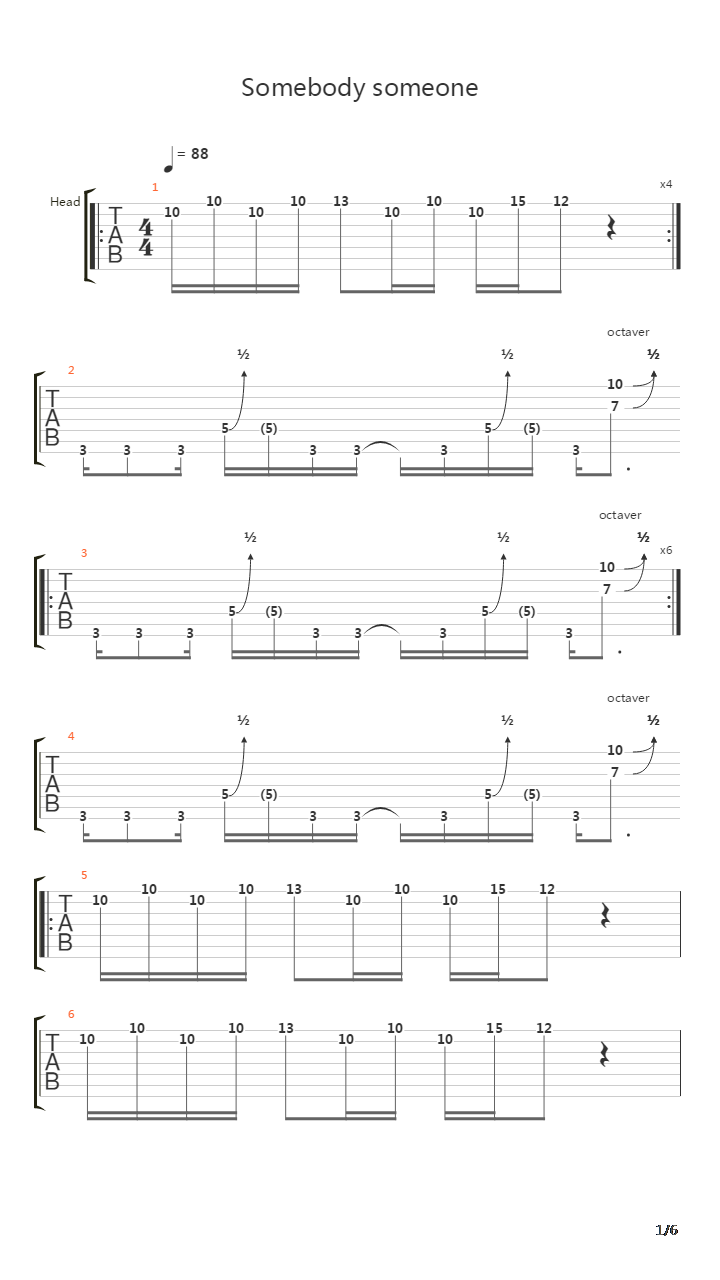 Somebody Someone吉他谱