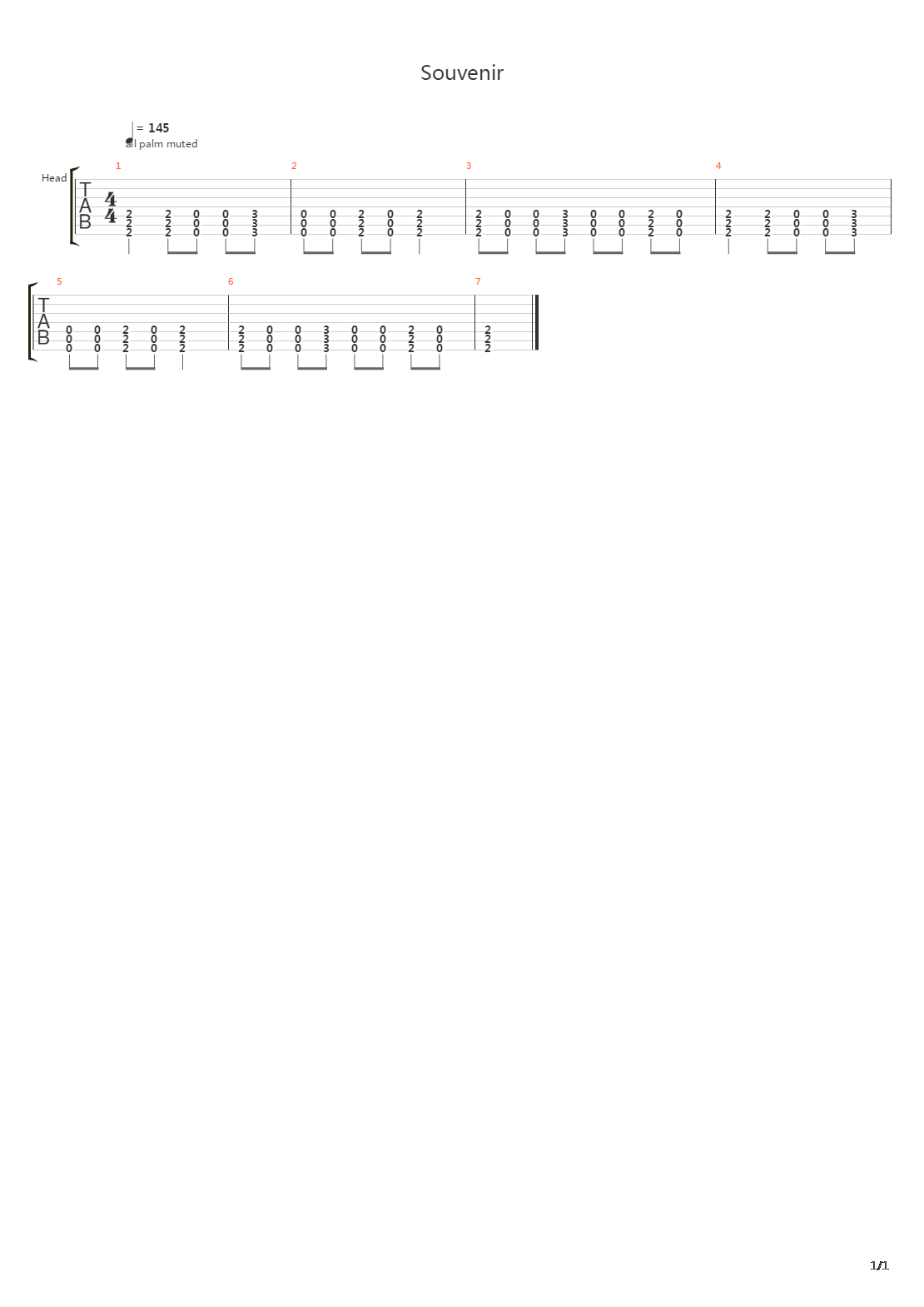 Souvenir吉他谱