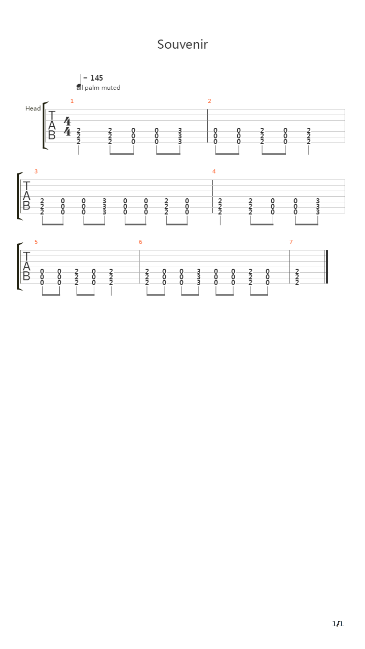 Souvenir吉他谱