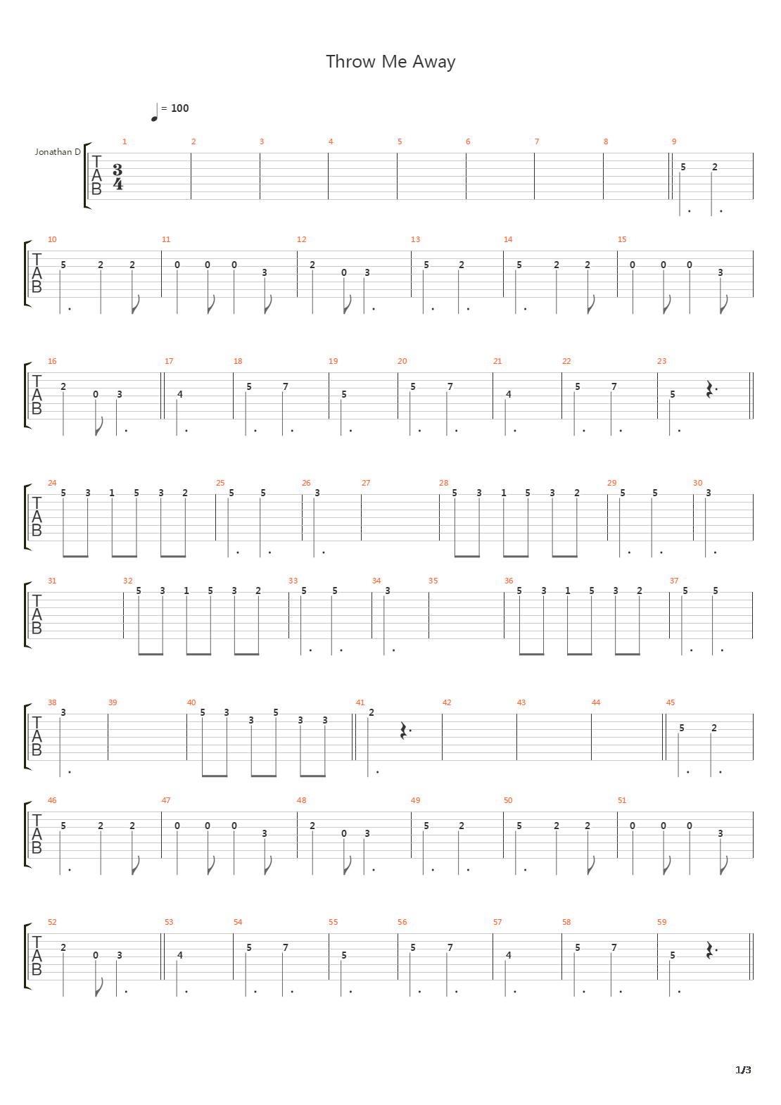 Throw Me Away吉他谱