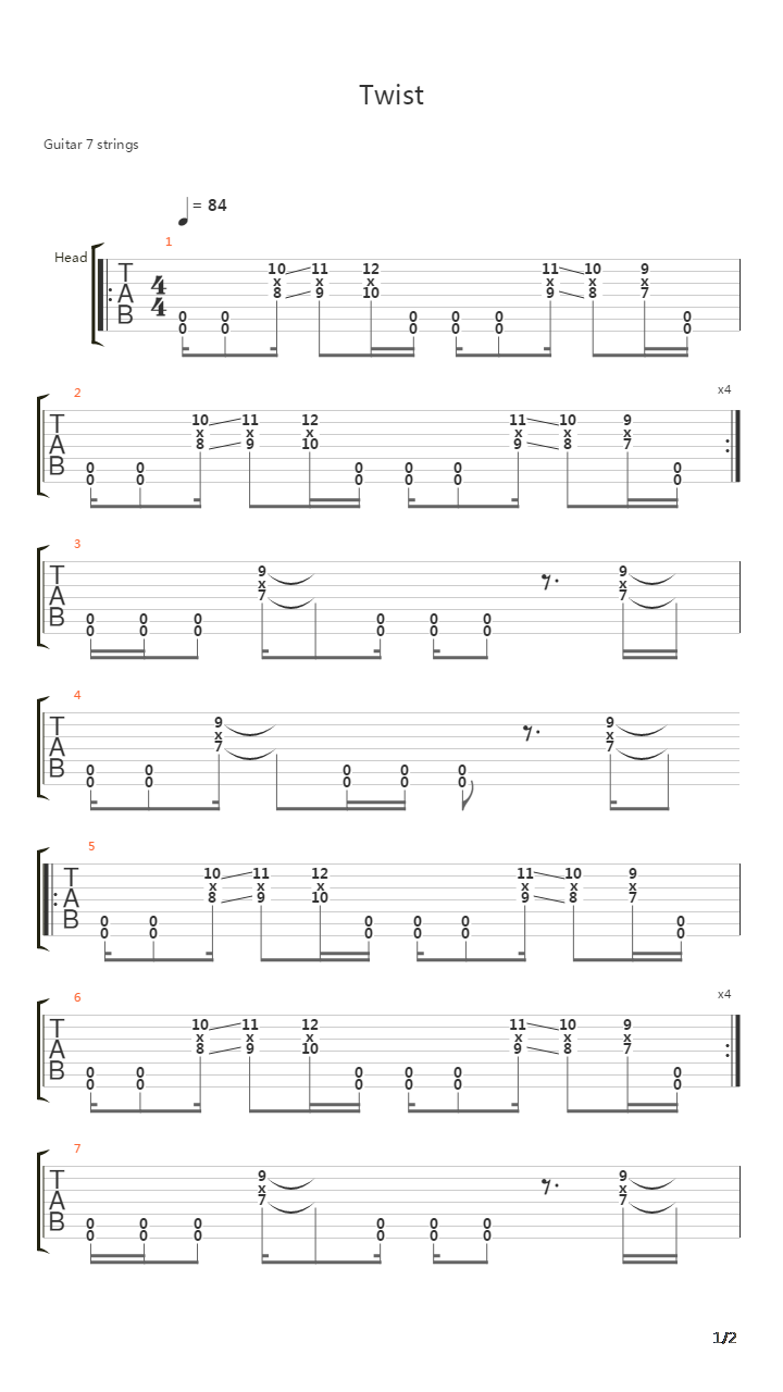 Twist吉他谱