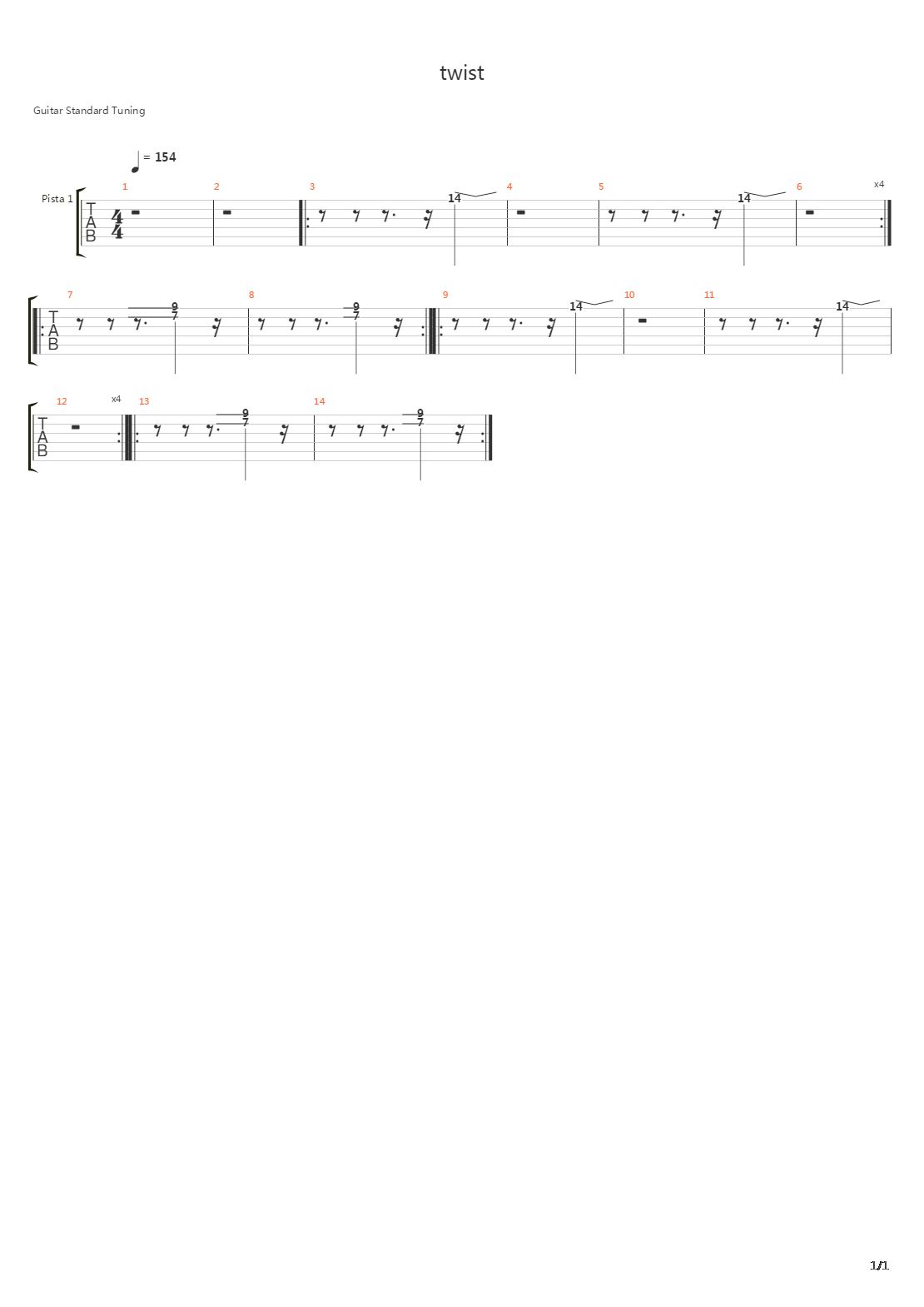 Twist吉他谱