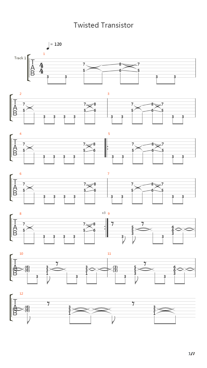 Twisted Transistor吉他谱