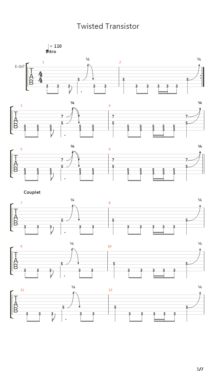 Twisted Transistor吉他谱