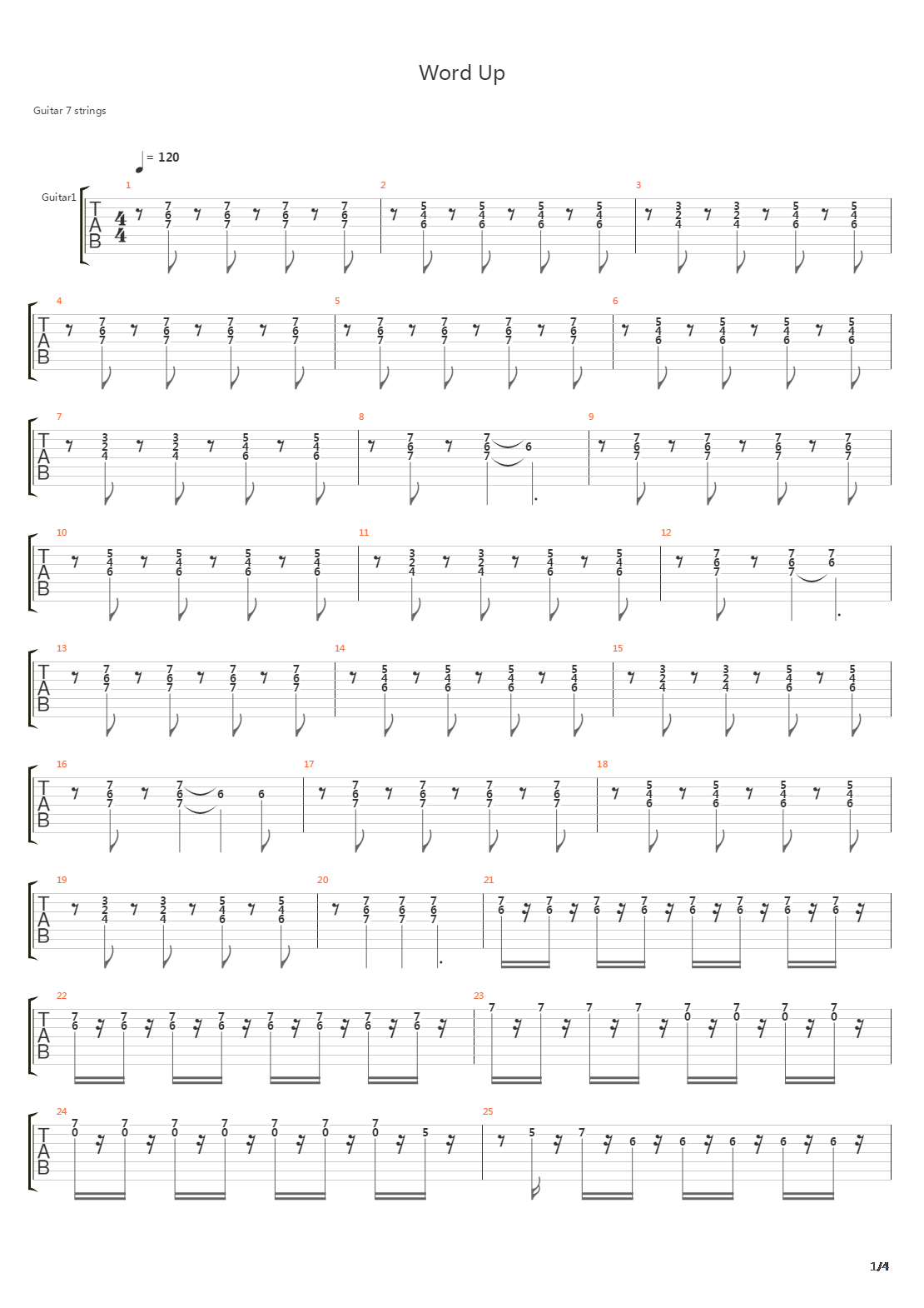 Word Up吉他谱