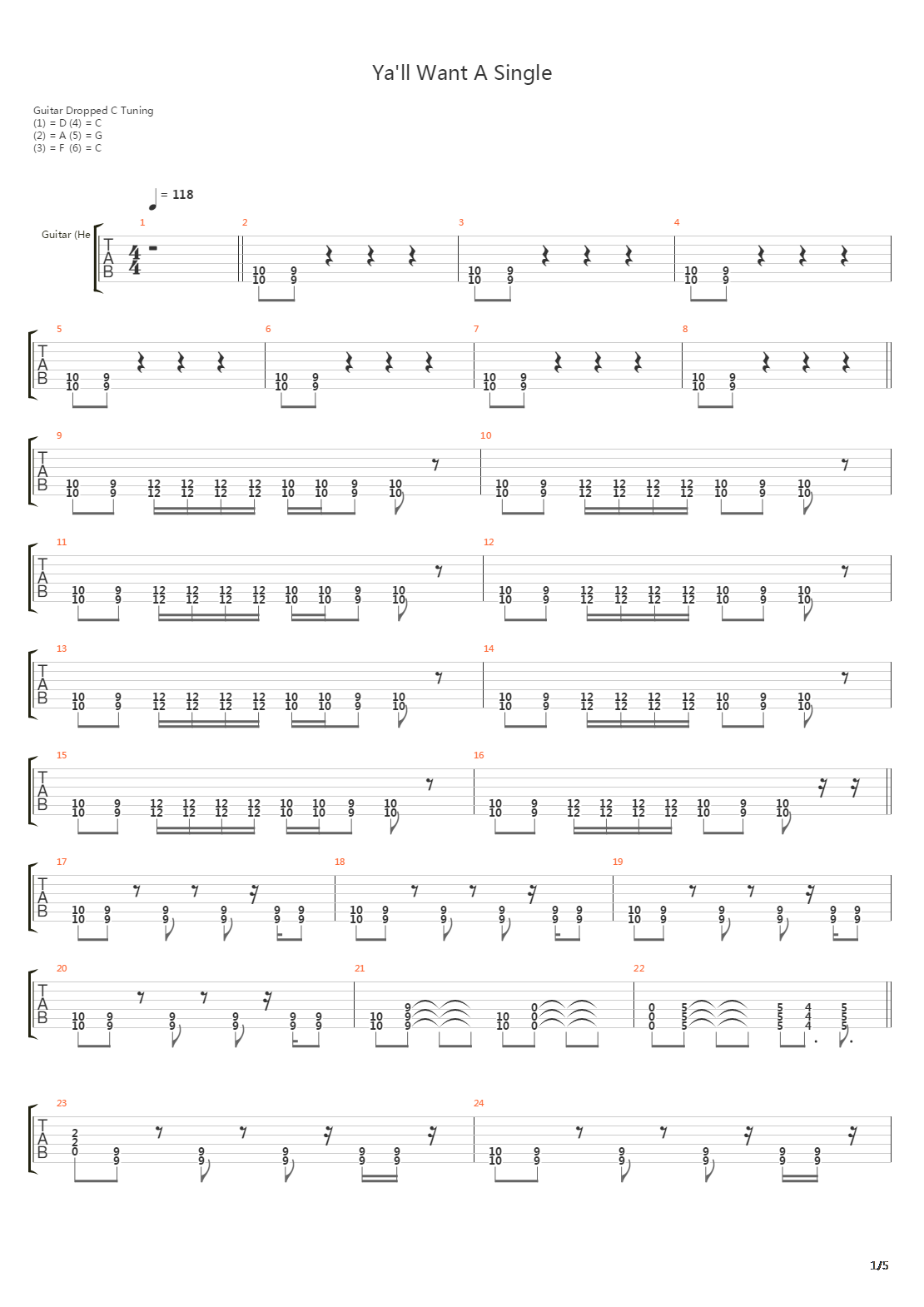 Yall Want A Single吉他谱
